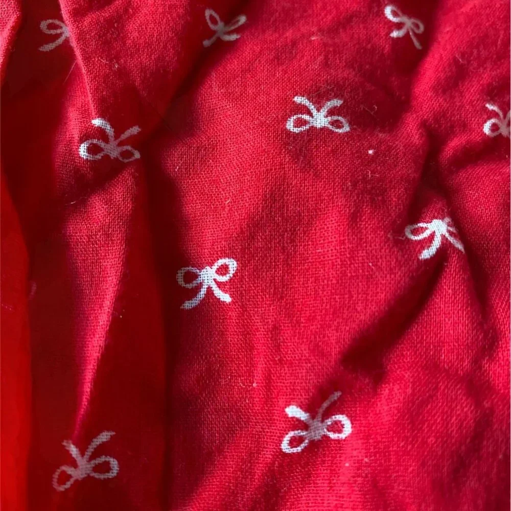 Old Navy Baby Girls Red Shirt With White Ribbon Print Long Sleeves Size‎ 12-18M